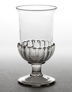 FREE-BLOWN GADROON-DECORATED CELERY GLASS OR VASE