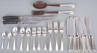 Lunt William & Mary Sterling Flatware, 57 pcs