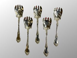 Set of 5 Imperial (Sterling 1909) Ice Cream Forks by Dominick & Haff