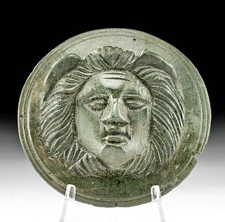 Roman Bronze Medallion Relief Portrait of Minerva
