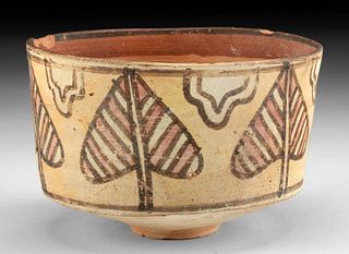 Ancient Indus Valley Polychrome Footed Vessel