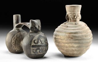 Chimu Pottery Figural Vessels w/ Zoomorphic Motifs