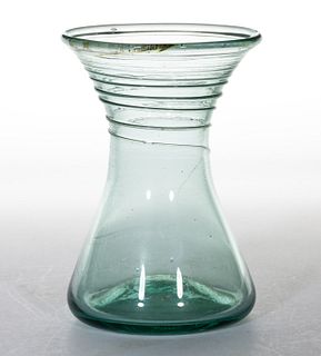 FREE-BLOWN AND THREAD DECORATED VASE