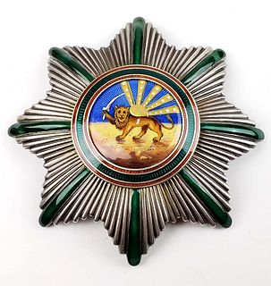 Palhavi Sterling Silver Enameled Lion & Sun Medal