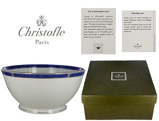 Christofle Porcelain Small Salad Bowl ' Ocean Blue '