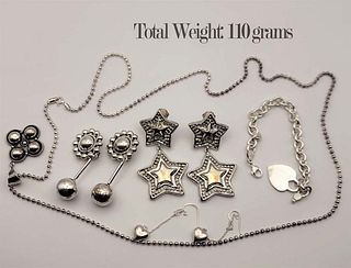 Lot Of 5 Silver Jewelry (110 grams)