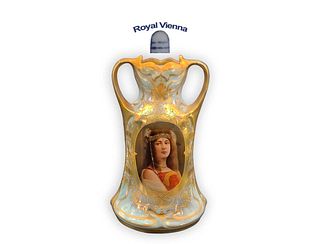 1880's Austria Royal Vienna 2 Handle Vase, Signed By ' Waqner '