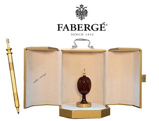 Numbered Theo Faberge Wood Egg Pen Holder With Ruby