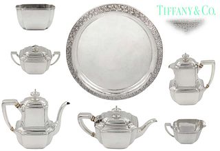 Set Of 7 Tiffany And Co. Sterling Silver Tea Set ( 5,179 grams )