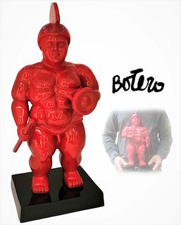 3\6 Numbered Custom Red Botero Roman Warrior Bronze Sculpture