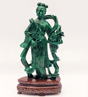 Chinese Hand Carved Malachite Statue