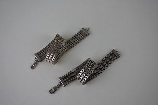 Vintage Pair of Sterling Silver Bracelets