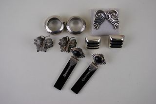 Vintage Collection of Taxco Sterling Silver Earrings