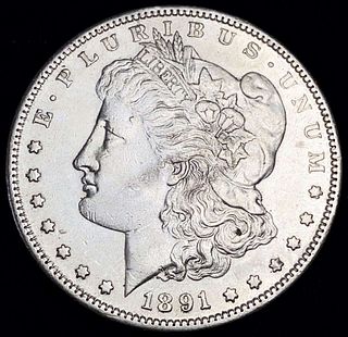 1891-S Morgan Silver Dollar AU