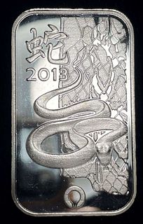 2013 Year of the Snake Rand Refinery 1 ozt .999 Silver Bar