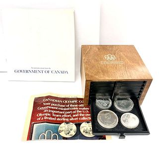 1976 Canada Montreal Olympics Set (28-coins) 30.352 ozt Of Pure Uncirculated Silver OGP
