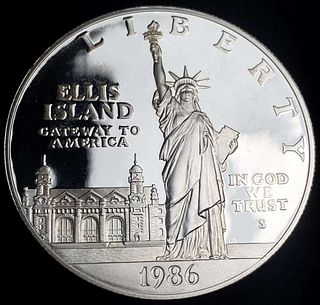 1986-S State Of Liberty Ellis Island Proof Silver Dollar