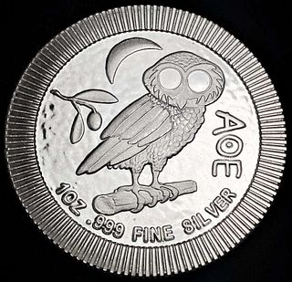 2020 NIUE Athena Owl "AOE" 1 ozt .999 Silver $2