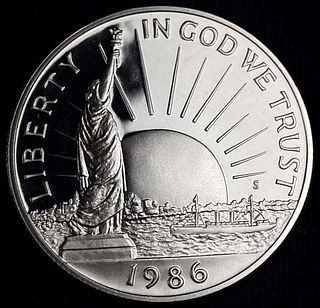 1986-S U.S Statue Of Liberty Proof Silver Half Dollar