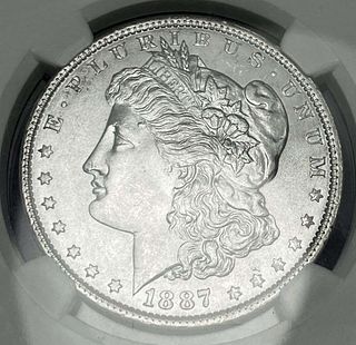 1887 Morgan Silver Dollar NGC MS65 Olathe Dollar Hoard From U.S. Treasury Bags