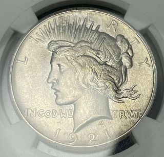 1921 Peace Silver Dollar NGC MS62 High Relief