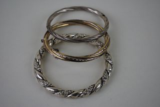 Vintage Sterling Silver Halo Bangle Collection