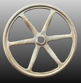19th Cen. Solid Brass Ship Steering Wheel Repurpose Lucite Coffee Table