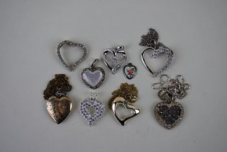 Vintage Sterling Silver Heart  Pendants Collection