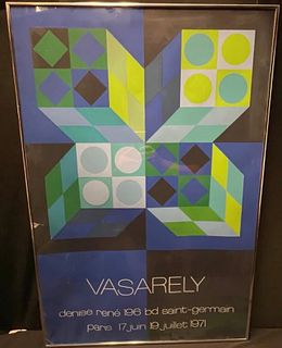 Victor Vasarely 1971 Exhibition Silkscreen Poster