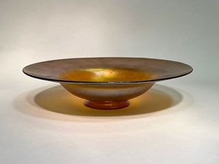L.C. Tiffany Favrile Iridescent Footed Center Bowl