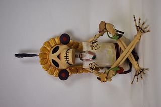 Mexican Folk Art~ Paper Mache Medicine Man Calavera~ Skeleton