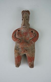 Pre-Columbian~ Colima Sculpture of a Standing Woman~ 300 BC to 300 AD