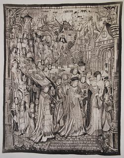 The Funeral of Saint Anatoile de Salins~ Engraving on Thick Paper