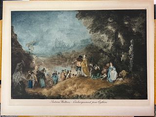 Jean-Antoine Watteau~ Pilgrimage to Cythera Engraving