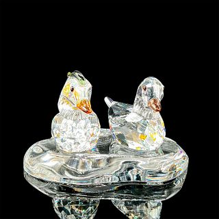 2pc Swarovski Crystal Figurines + Base, Mandarin Ducks
