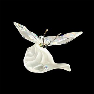 Swarovski Crystal Figurine, Butterfly on Leaf