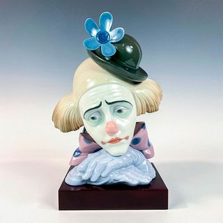 Pensive Clown 1005130 - Lladro Porcelain Bust + Base