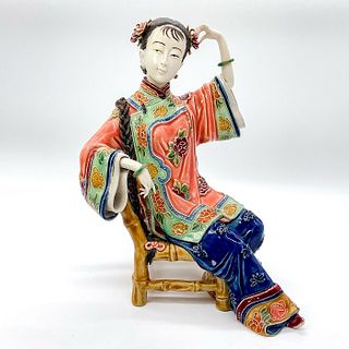 Chinese Ceramic Figurine, Seated Maiden