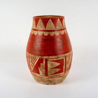 Vintage Mexican Large Earthenware Painted Vase