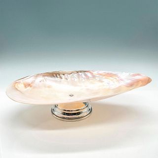 Contemporary Mother of Pearl & Sterling Silver Pedestal Dish
