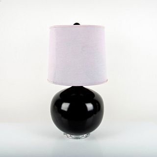 Mid Century Modern Matte Black with Lucite Base Table Lamp