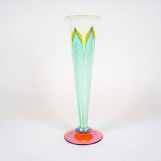 Quezal Floral Pattern Glass Vase