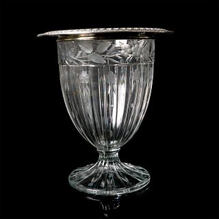 Sterling Silver and Cut Crystal Vase
