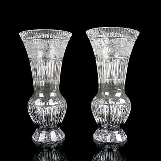 Pair of American Cut Glass Vases