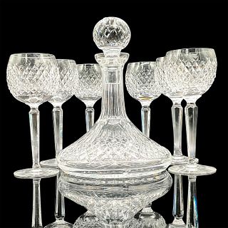 7pc Waterford Crystal Lismore Ships Decanter and Goblets