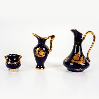 3pc Limoges France Porcelain Miniature Vases