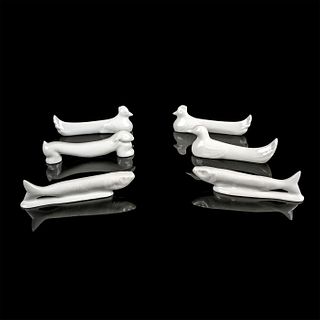 6pc Pillivuyt France Porcelain Figural Knife Rests