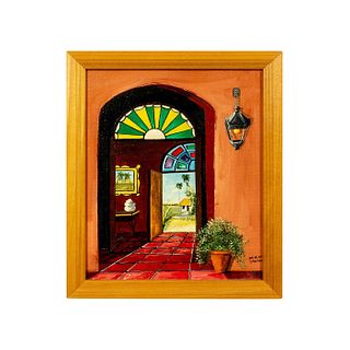 Oil Painting on Canvas Panel, Cuban Home