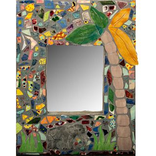 Mid Century Modern Mosaic Art Wall Mirror