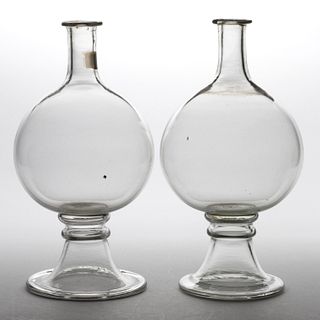 FREE-BLOWN GLASS PAIR OF WATER LENS FOR LIGHTING